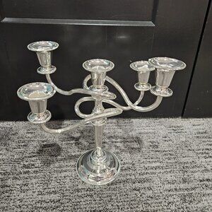 Vintage Silver Plated Candelabra 5 Candle Holders, Tall candlesticks